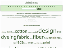Tablet Screenshot of fabricdictionary.com
